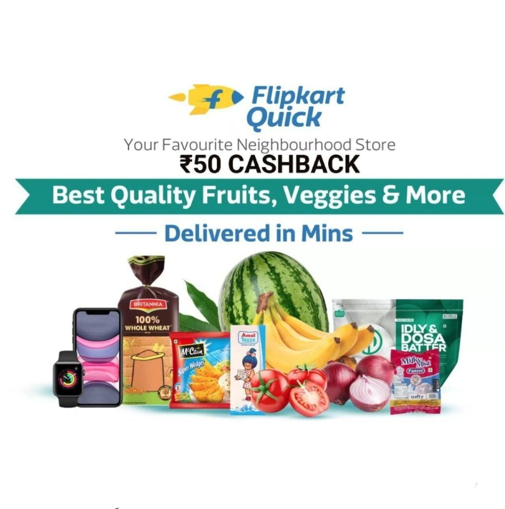 Flipkart Grocery - Flat ₹50 Cashback | Flipkart Quick Offer
