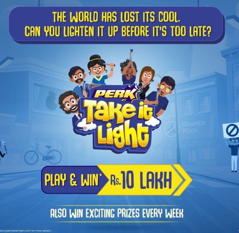 Cadbury Perk Take it Light Offer - Play Game & Win 10 Lakh