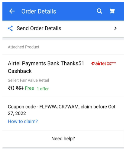 Airtel Payment Flipkart Offer