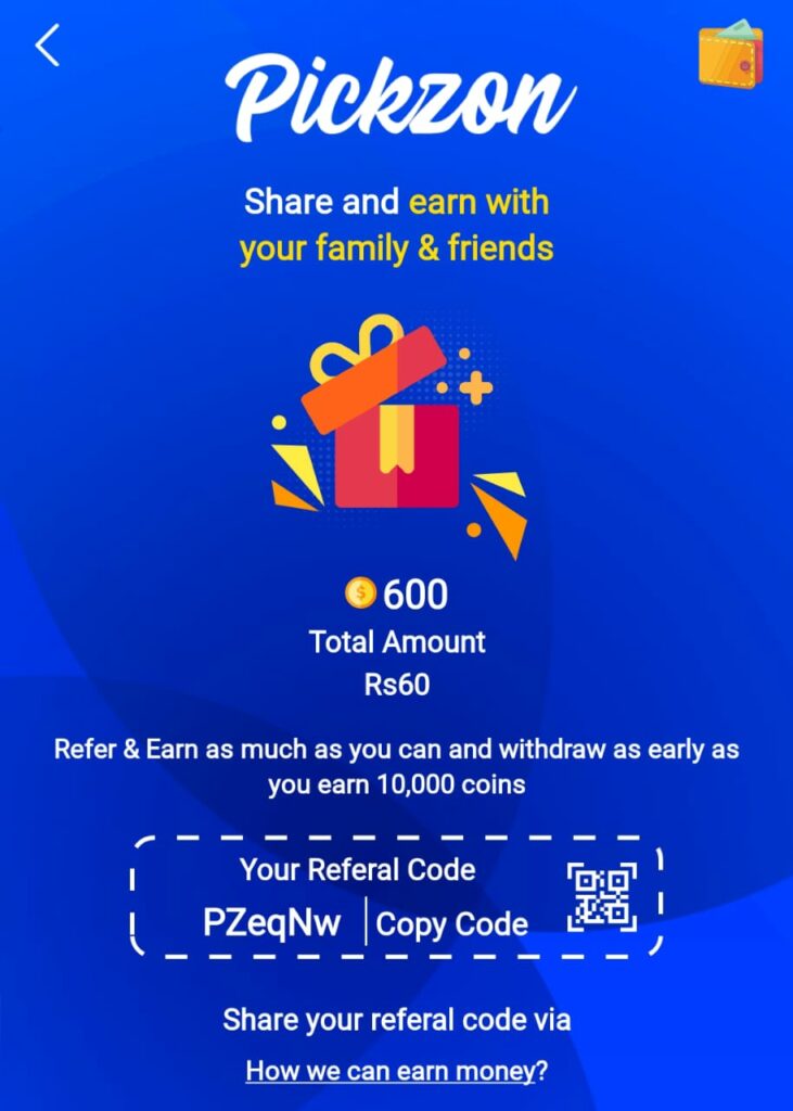 PickZon App Referral Code: PZeqNw