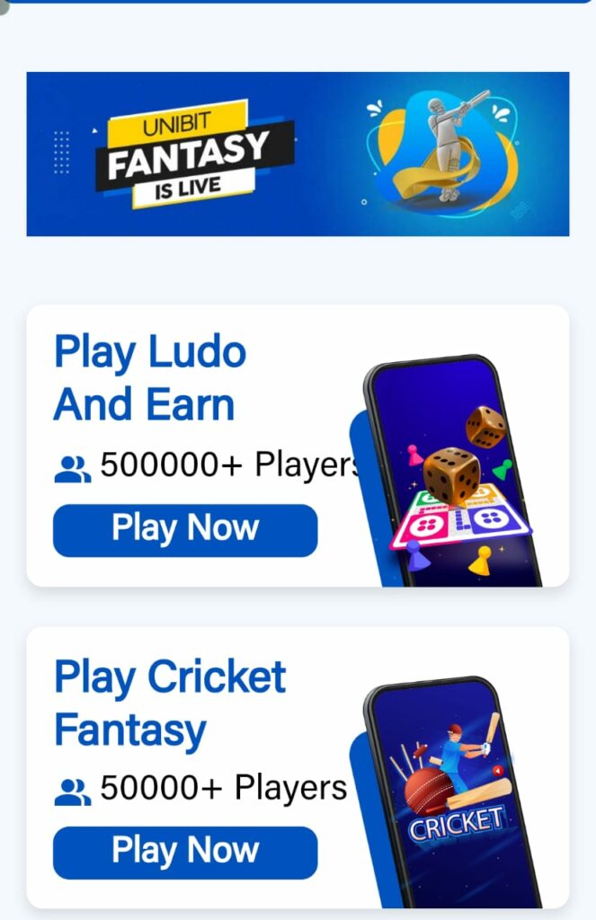 Unibit App Ludo, Cricket Tournaments