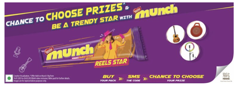 Munch Reels Lot Number - Send SMS & Win Prizes
