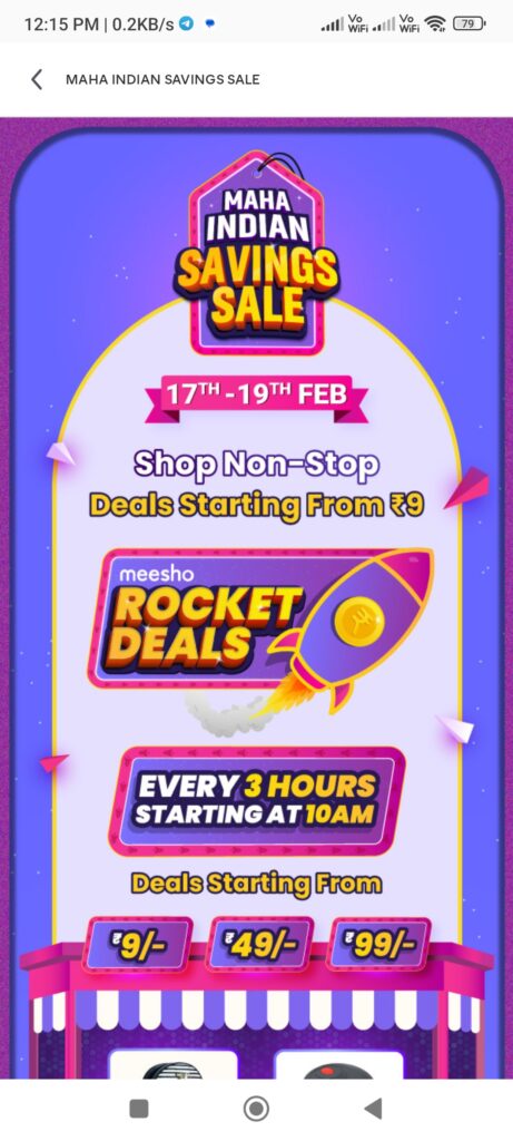 How to Loot ₹9-99 Products from Meesho Rocket Deals Offer.
