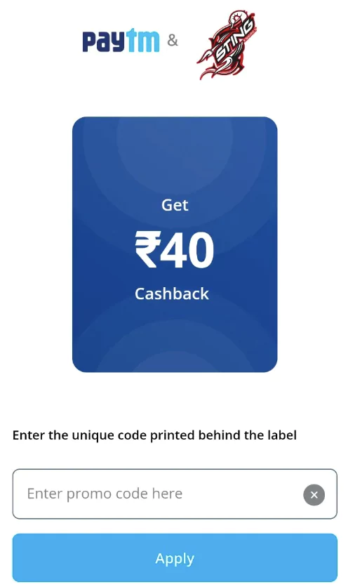How to Claim ₹40 Cashback With ₹20 Sting Bottle?
