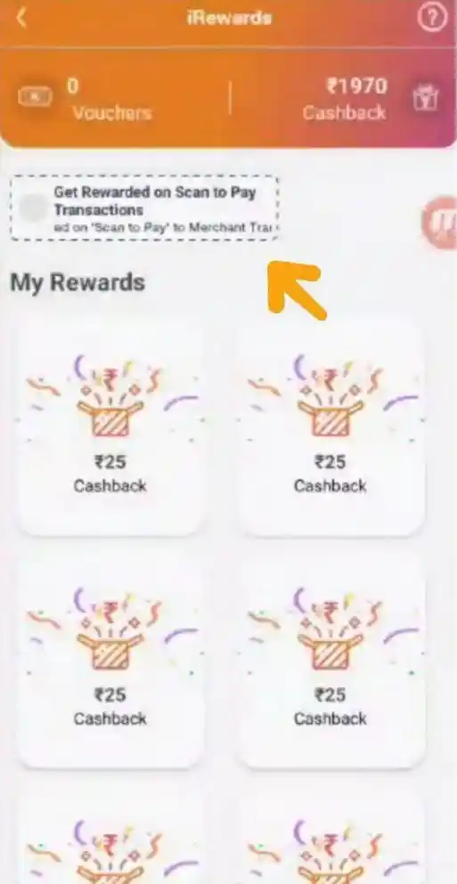 iMobile Scan Pay Cashback Proof