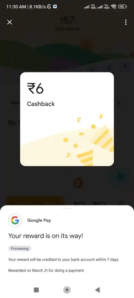 Google Pay Recharge Cashback Proof