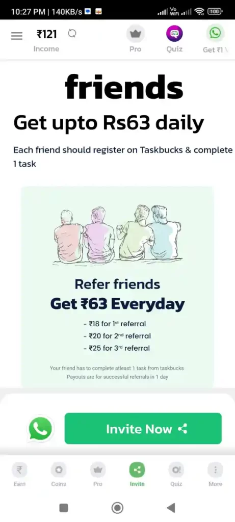 TaskBucks Refer Earn Offer