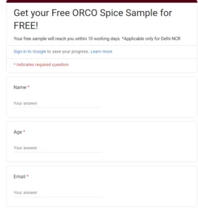 FREE Orco Organic Spice Sample Pack details