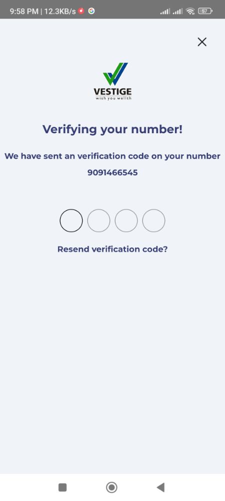 5. Verify your mobile number with OTP (One-Time Password).