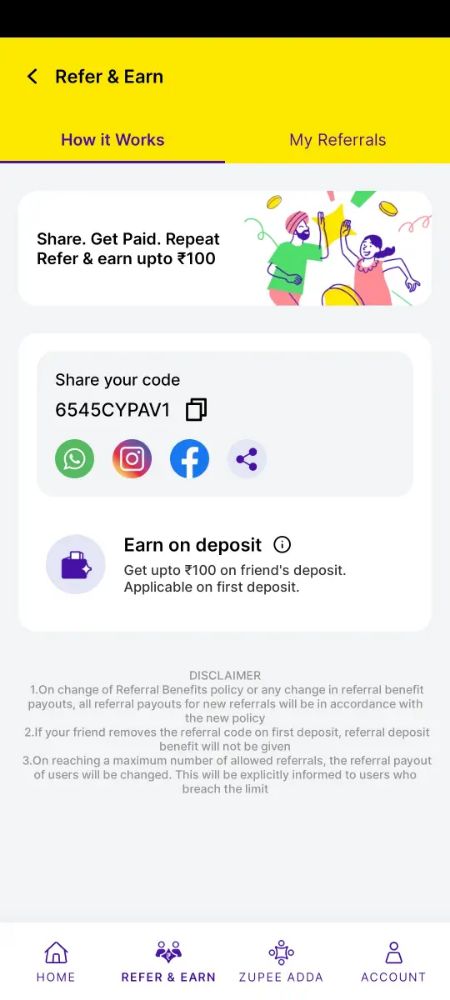 Zupee Refer and Earn App Rs.10/ Invite Cash