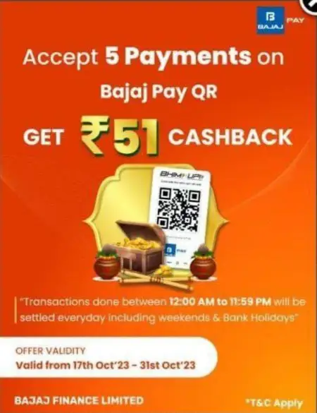 Bajaj Merchant ₹50 Cashback?