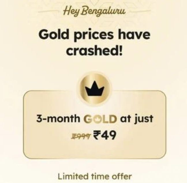 Zomato Gold Membership Worth ₹999 @ Just ₹49 [3 Months]