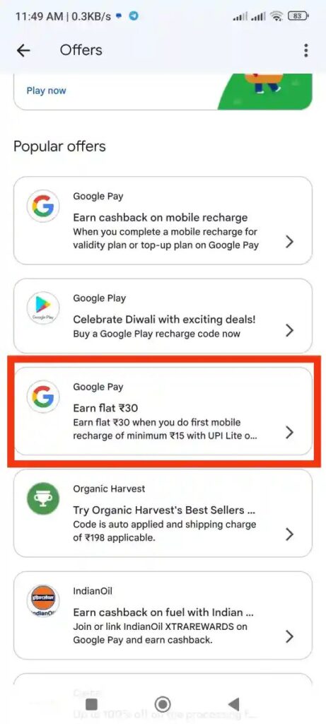 Earn Flat ₹30 When You Do First Mobile Recharge of Minimum ₹15 with UPI Lite On Google Pay