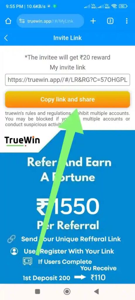 True Win Refer and Earn