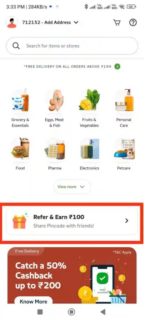 pincode app Refer and Earn ₹100 Offer 